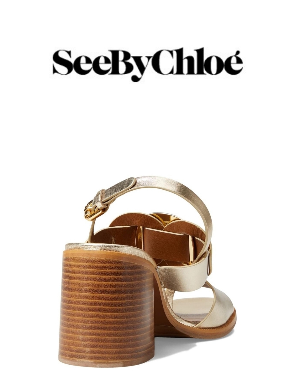 See by Chloe Chany City Sandal Light Gold EU 35.5 (US Women's 5.5) M - Picture 3 of 3